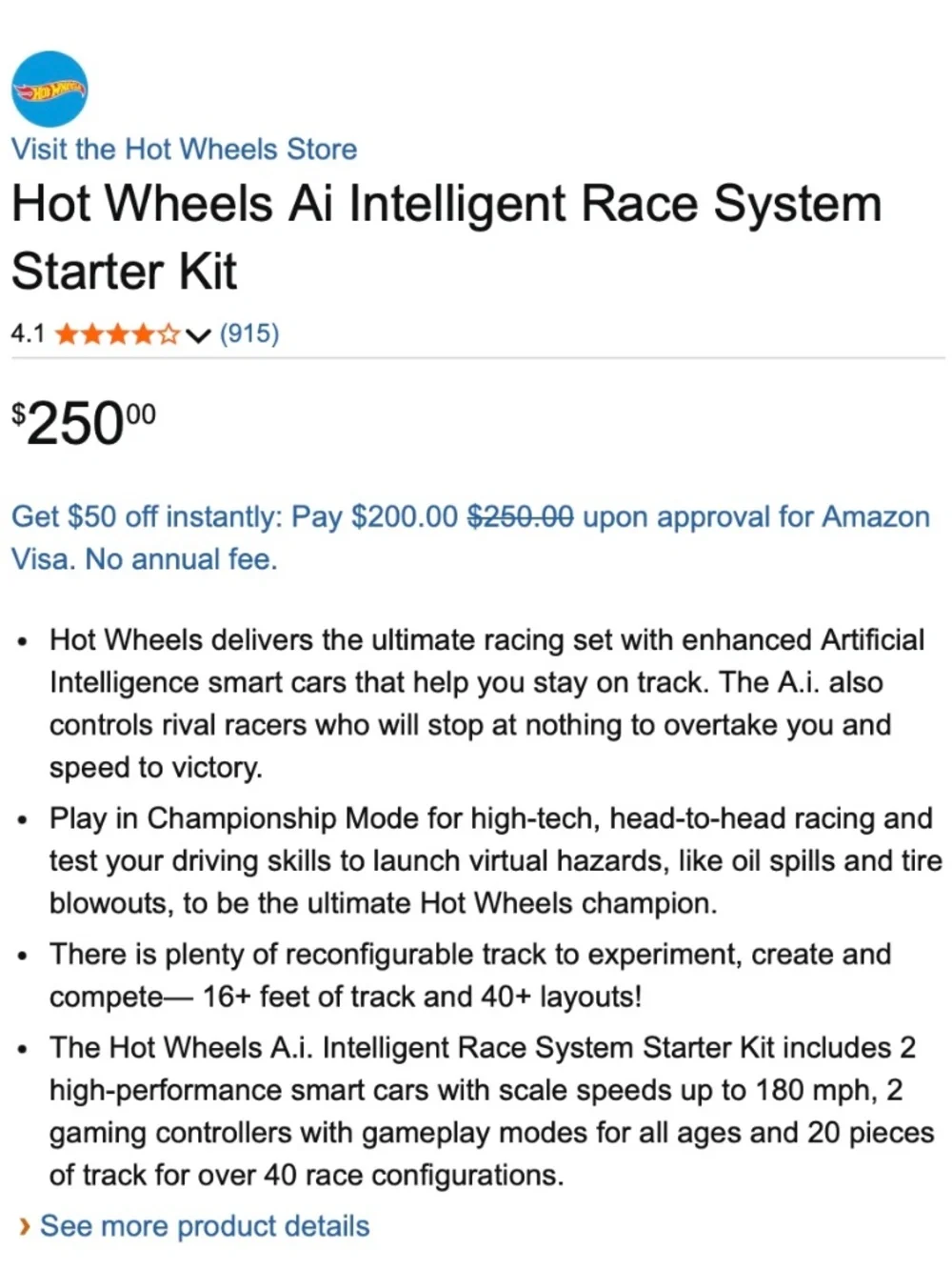 Hot Wheels Ai Intelligent Race System Starter Kit